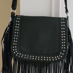 Black fringe bag